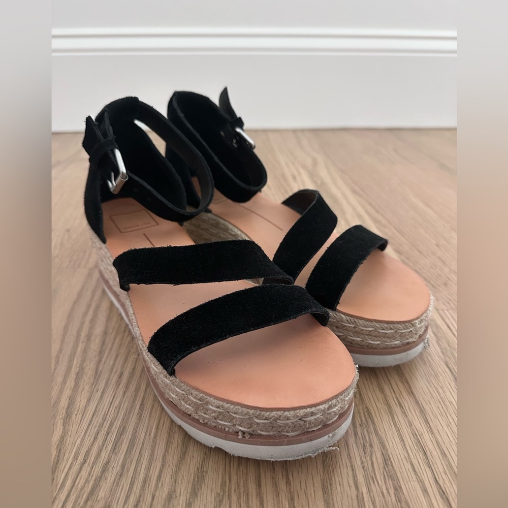 Dolce vita Black Suede Women's Platform Sandals